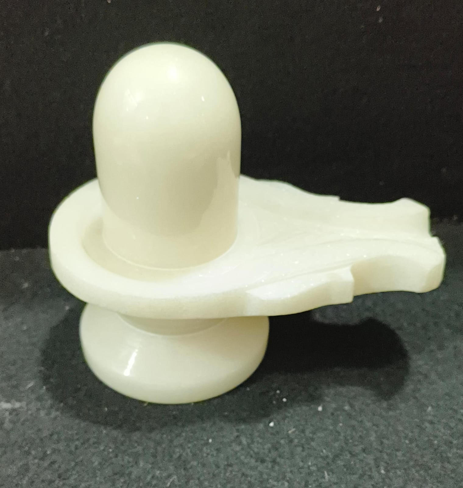 Polished White Marble Mahadev Shivling