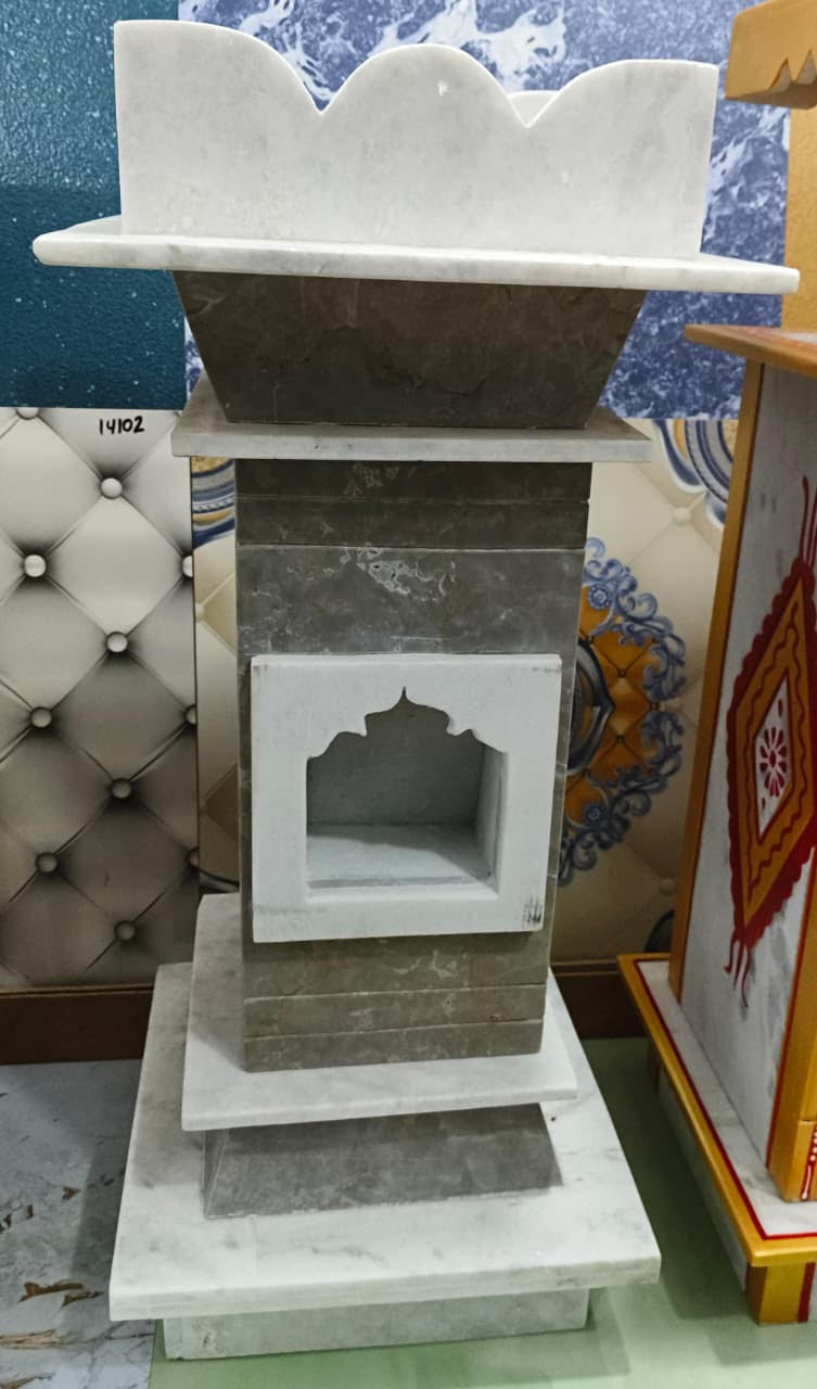 Two-Tone Grey and White Tulsi Vedhi